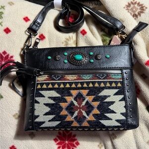 NWT Sam & Hadley Black western Style Purse